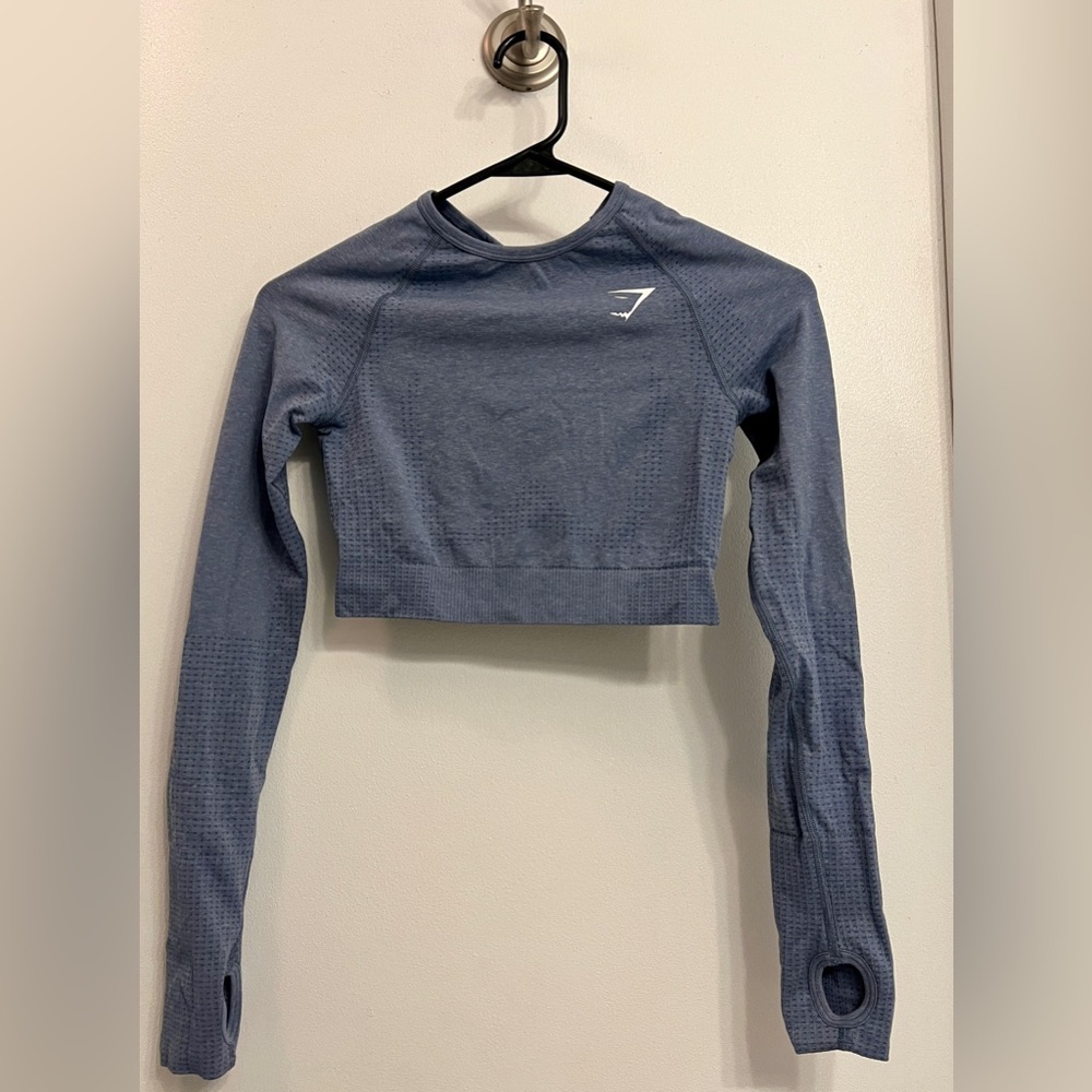 Gymshark Blue Long Sleeve Crop Top